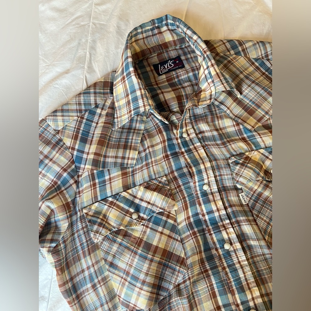 Vintage Levi’s western pearl snapfront 70s shirt - M